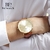 Relógio Masculino Minimalista Gold Petite Full Pulseira de Couro Marrom 40mm Aço Inoxidável banhado a titânio - comprar online
