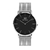 Relógio Minimalista Unitone Black Silver Pulseira Prata 40mm Aço Inoxidável banhado a titânio