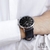 Relógio Minimalista Chrono Silver Pulseira de Couro Preto 40mm - comprar online
