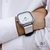 Relógio Masculino Quadrado Minimalista Square Sunnyvale Silver Pulseira de Couro Branco 40mm Aço Inoxidável banhado a titânio - comprar online
