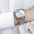 Relógio Masculino Quadrado Minimalista Bays Unitone Silver Pulseira Prata 40mm Aço Inoxidável - comprar online