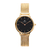 Relógio Feminino Ashfield Black e Gold Pulseira Dourado 32mm Aço Inoxidável banhado a titânio