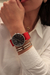 Relógio Feminino Prata Mond Black Pulseira de Nylon Vermelho Nato Otan 40mm Minimalista - comprar online