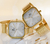 Relógio Feminino Quadrado Charm Duo Gold 40mm Aço Inoxidável - loja online