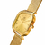 Relógio Feminino Quadrado Charm Full Gold 40mm Aço Inoxidável na internet