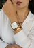 Relógio Feminino Quadrado Charm Gold 40mm Aço Inoxidável - comprar online