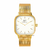 Relógio Feminino Quadrado Charm Gold 40mm Aço Inoxidável banhado a titânio