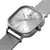Relógio Masculino Quadrado Minimalista Bays Unitone Silver Pulseira Prata 40mm Aço Inoxidável na internet