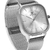 Relógio Masculino Quadrado Minimalista Bays Unitone Silver Pulseira Prata 40mm Aço Inoxidável - Compre Relógios Originais Minimalistas | Bewatch