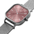 Relógio Feminino Quadrado Minimalista Bays Rosé Pulseira Prata Silver 40mm na internet