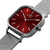 Relógio Feminino Quadrado Minimalista Bays Red Silver Pulseira de Prata 40mm Aço Inoxidável - Compre Relógios Originais Minimalistas | Bewatch