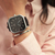 Relógio Feminino Quadrado Square Minimalista Monterey Pulseira Couro Preto 40mm Aço Inoxidável - comprar online