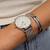 Relógio Feminino Minimalista Rise Silver Pulseira Prata 32mm na internet