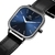 Relógio Minimalista Quadrado Dallas Blue Pulseira De Couro Preto 40 mm + Carteira - loja online