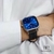 Relógio Minimalista Quadrado Dallas Blue Pulseira De Couro Preto 40 mm + Carteira - comprar online