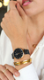Relógio Feminino Preto Bloom Gold 32mm - comprar online