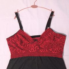 Camisolin Rojo y Negro + bombacha - comprar online