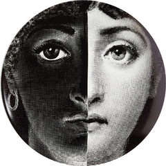 Prato de Parede Estilo Fornasetti Black White