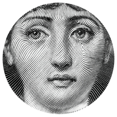 Prato de Parede Estilo Fornasetti Listras