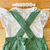 Romper Jardineira pompom verde Tricot + Body rendado + Faixinha - Titokinha