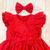 Vestido vermelho babado duplo laço - Titokinha