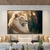 Quadro Leão Branco com Coroa - Impressão 4K