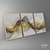 Trio de Quadros Abstrato Moderno Luxo Dourado - comprar online