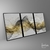 Trio de Quadros Abstrato Moderno Luxo Dourado - comprar online