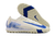 Chuteira Society Nike Air Zoom Mercurial Vapor XVI Elite FG - Azul e Branco