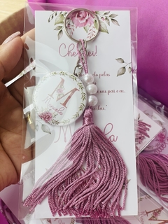 CHAVEIRO ALFABETO ROSE -  PAPELARIA PERSONALIZADA - AMORCOMDETALHES