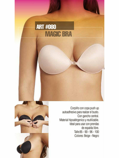 Magic bra. Corpiño con copa push up autoadhesivo Reutilizable. (27080)