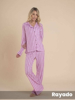 Imagen de Pijama SICILIA casaca abotonada y pantalon modal (371273L)