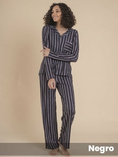 Pijama SICILIA casaca abotonada y pantalon modal (371273L)