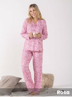 Pijama SICILIA casaca abotonada y pantalon modal (371273L) - tienda online