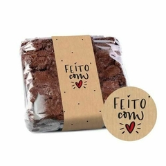 Cinta para Brownie com Visor de Coração Kraft (100 Unidades)