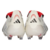 Chuteira adidas Predator 25 Foldover Tongue FG Goal Hunter em branco, preto e vermelho, com design clássico e detalhes icônicos da linha Predator, oferecendo controle, tração e conforto excepcionais.