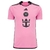 Camisa Titular Inter Miami CF 2024 em rosa e preto, inspirada no estilo alemão Adidas, destaque para 'Easy Pink' e mensagem 'Liberdade para Sonhar'. Escudo, logo Adidas e Royal Caribbean em destaque no peito.