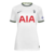 Camisa Titular Feminina do Tottenham Nike 2022/23 em branco puro com detalhes em azul marinho e verde neon. Tecido em relevo, faixas laterais, gola redonda, punhos marcantes, Swoosh azul marinho e escudo Tottenham.