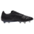 Chuteira de futebol Adidas Adipure 11PRO FG Elite Kroos Remake Blackout Preta. Vista frontal da chuteira, destacando o design totalmente preto, o cabedal em couro Taurus, a costura de vampiro e a sola Copa Pure.