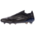 Chuteira de futebol Adidas F50 Elite FG Laceless Darkspark na cor preta com detalhes dourados e cinza. O cabedal é feito de material sintético leve e oferece suporte e amortecimento.