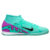 Chuteira Nike Air Zoom Mercurial Superfly 9 Academy IC para futsal, disponível na Tevo Sports. A chuteira possui um cabedal flexível NikeSkin para excelente toque de bola, uma unidade Zoom Air no antepé para amortecimento responsivo e uma sola de borracha