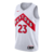 Jersey Toronto Raptors Nike 2020/24 em branco, vermelho e preto, representando a paixão do basquete. Tecnologia Dri-Fit para conforto duradouro. Exclusividade e estilo em cada detalhe.