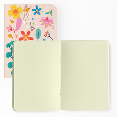 Caderno "Floral flat" Capa Flexível com Toque Aveludado, 80 Páginas, 20x14cm - comprar online