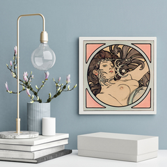 Quadro Decorativo arte - Alphonse Mucha - Quadrado - 20x20cm - Fábrica de Pôster