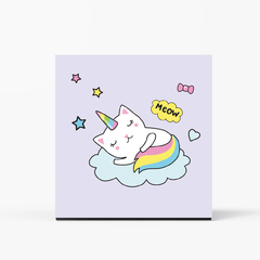 Quadro Decorativo - Infantil - 2D Gato roxo - comprar online