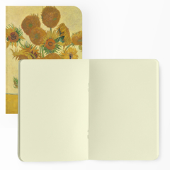 Caderno Van Gogh "Girassóis" Capa Flexível com Toque Aveludado, 80 Páginas, 20x14cm - comprar online