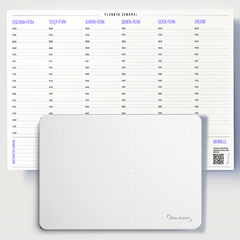 Kit Planner Semanal com Horário e 2 Blocos Pontilhados