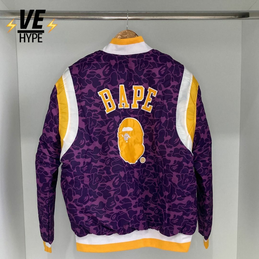 Bape x mitchell & ness sales lakers warm up jacket