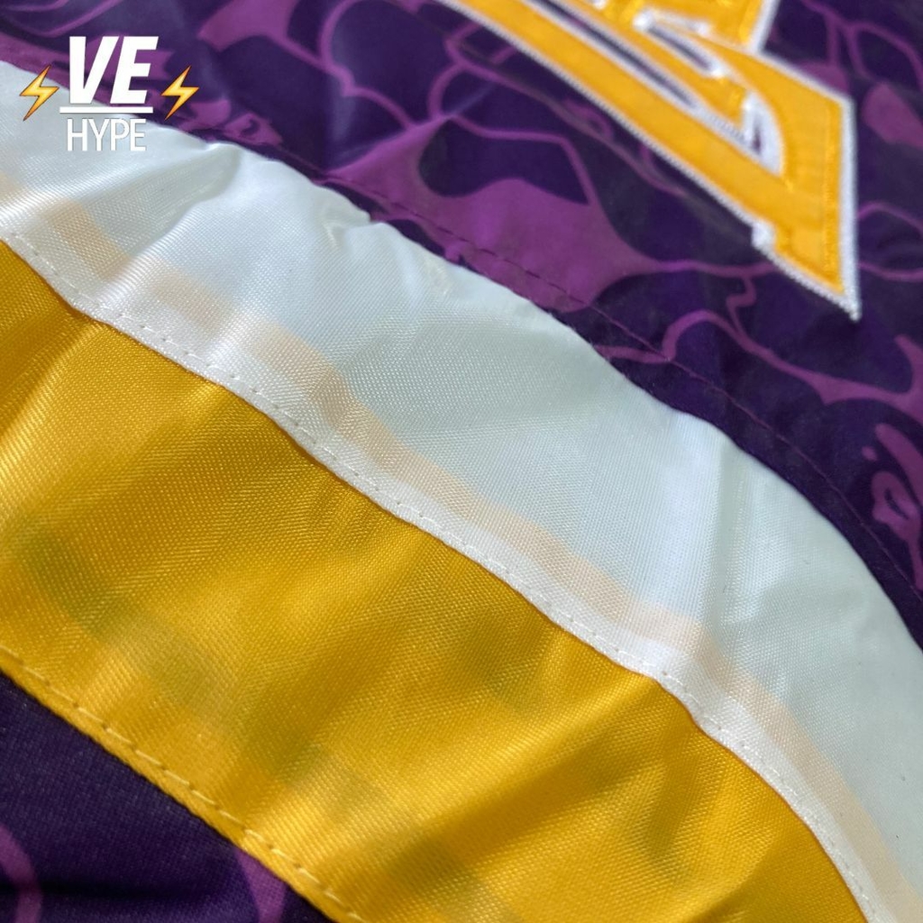 Bape x mitchell & ness lakers warm up jacket hot sale