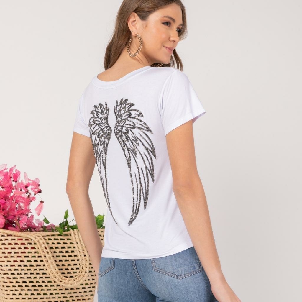 T-Shirt Angel  Camiseta bordada a mão